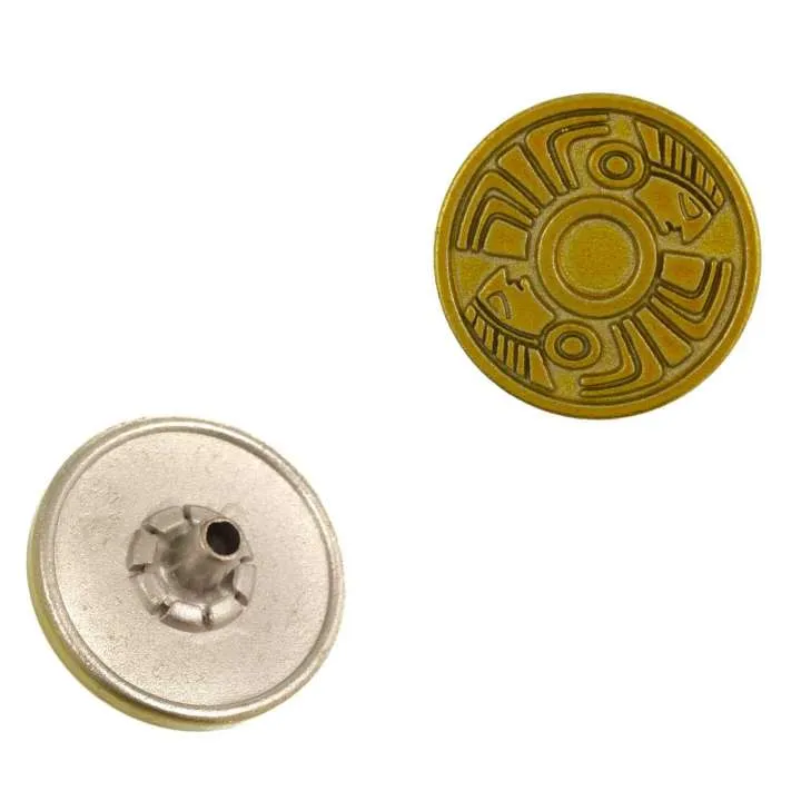 Druckknopf Ethno-Muster Gelb 15 - 20 mm – Metallknopf NK-56