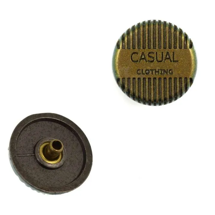Druckknopf Casual Altgold 20 mm – Metallknopf NK-58