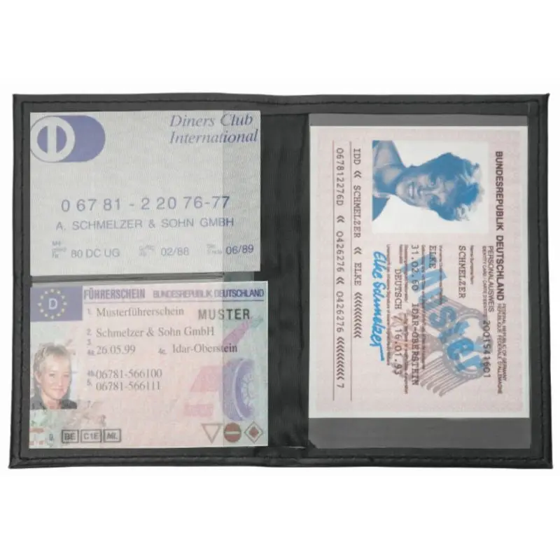KreativDesign Fahrerlaubnis-Hülle DesignLine - Schwarz Stilvolle Tasche für sichere Aufbewahrung