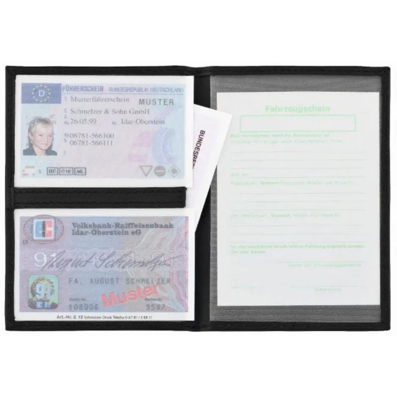 CreativDesign 517deLuxe Ausweistasche schwarz – Hochwertiger Kartenhalter, edles Design