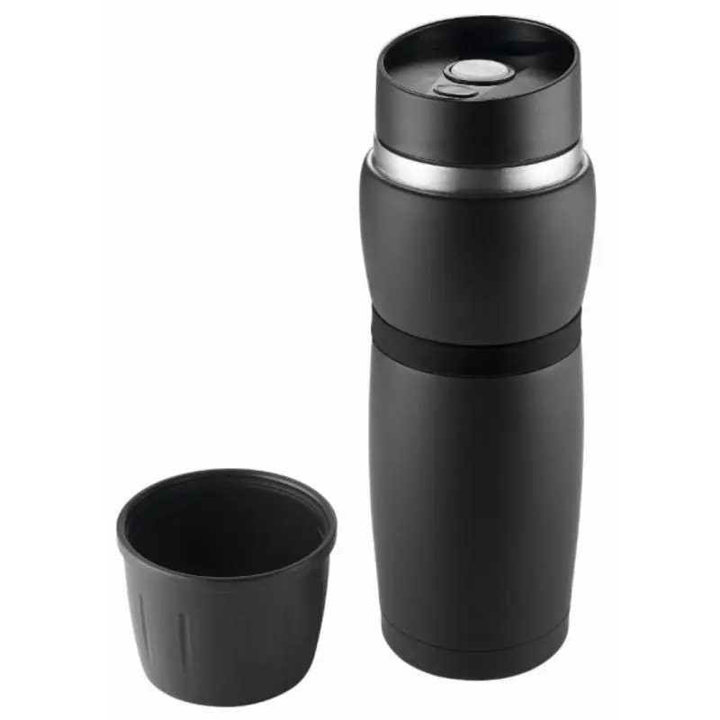 Metmaxx CremaTravel 500 ml Isolierflasche, Tiefschwarz