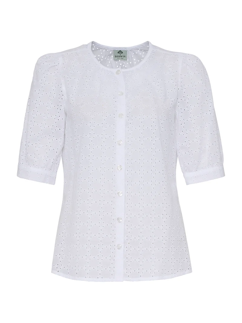 Bluse allover bestickt