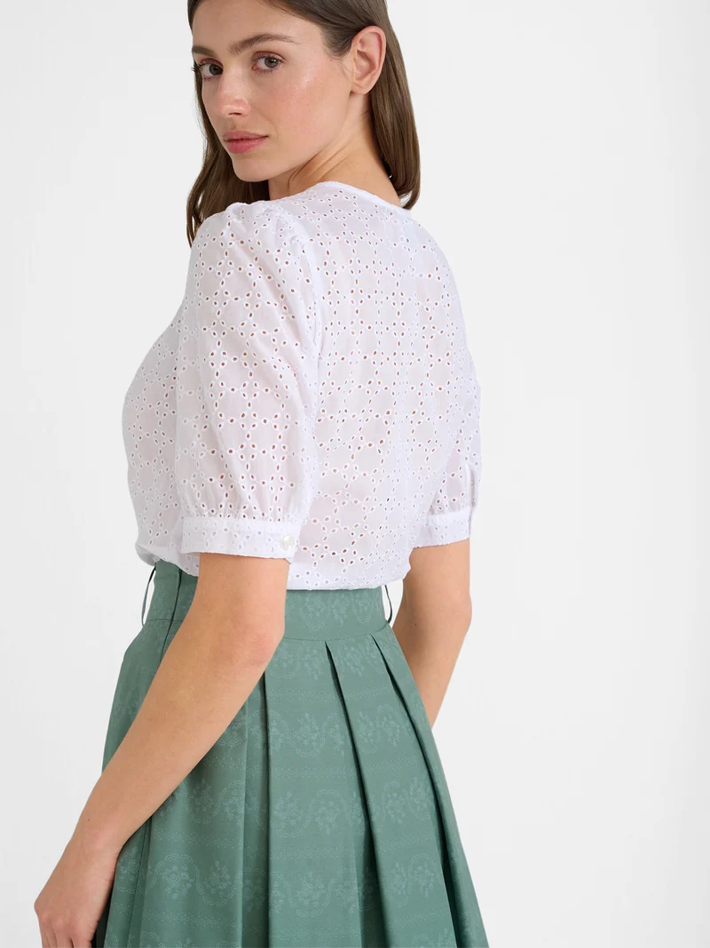 Bluse allover bestickt