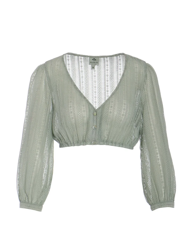 Spitzen-Dirndlbluse mit weitem Arm