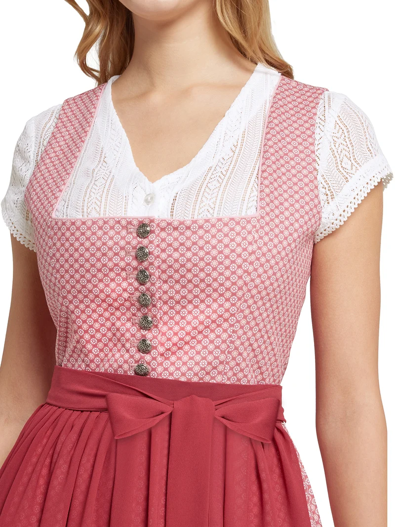 Spitzen-Dirndlbluse mit V-Ausschnitt