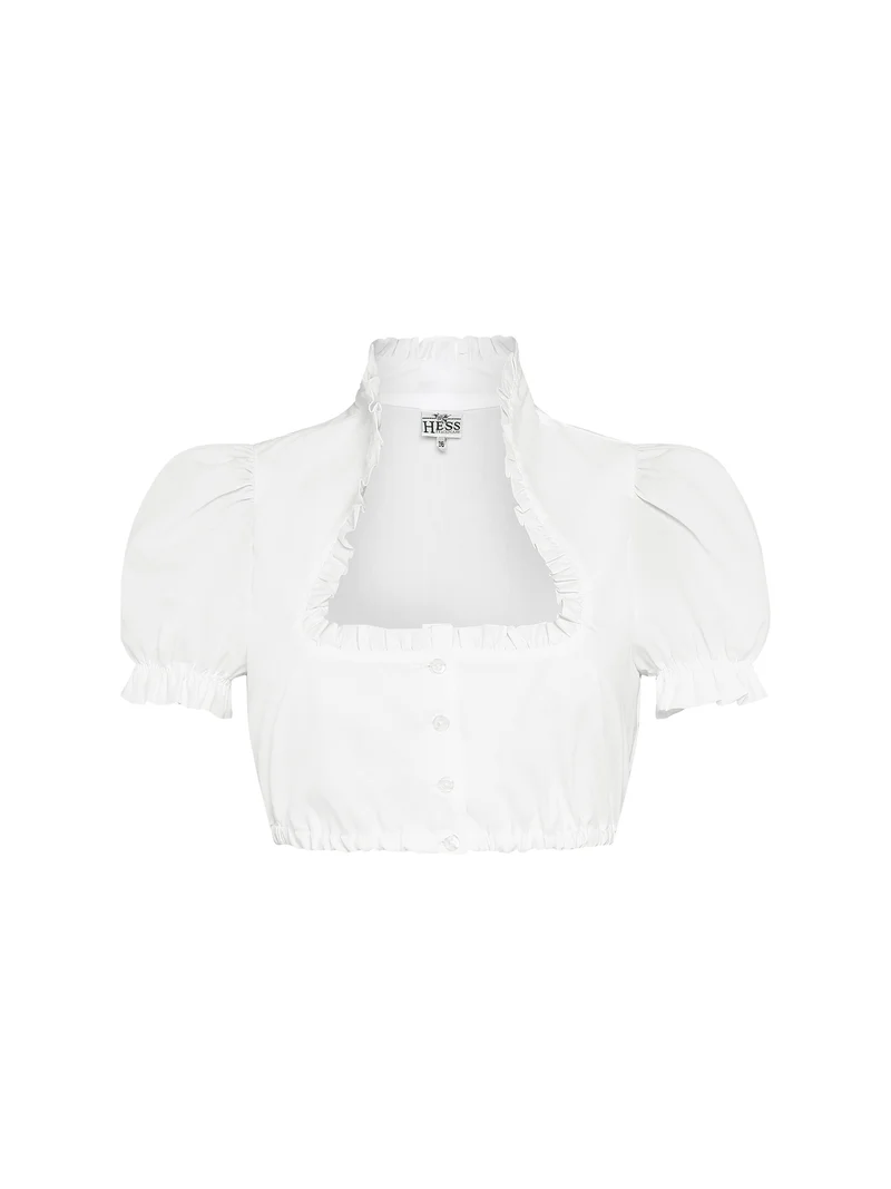 Traditionelle Dirndlbluse mit Rüschen und Puffärme