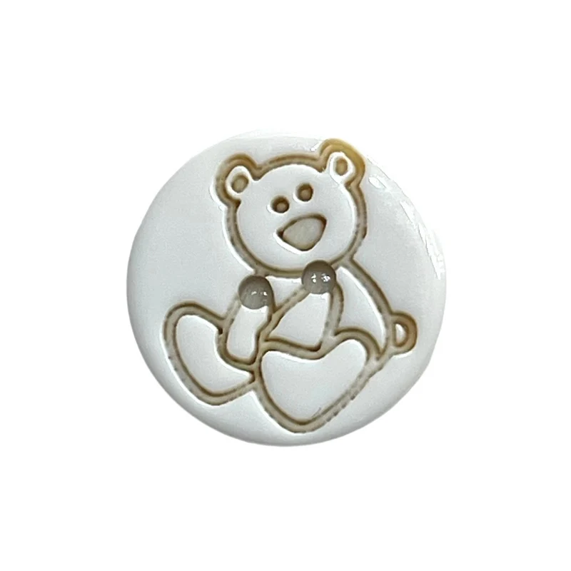 Kinderknopf "Teddy weiß"
