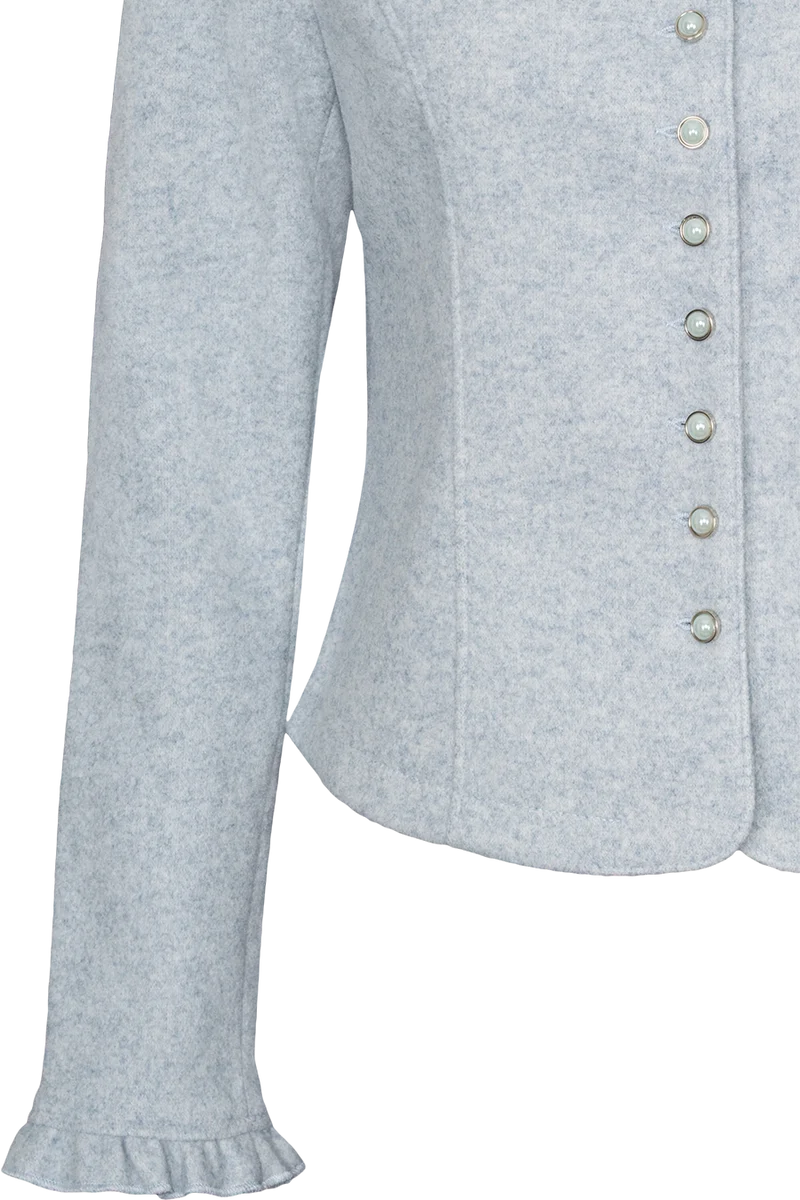 Damen Walkoptik-Blazer mit Schößchenverarbeitung - hellblau