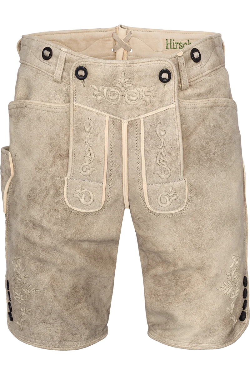Kurze Herren Hirschlederhose - safari beige