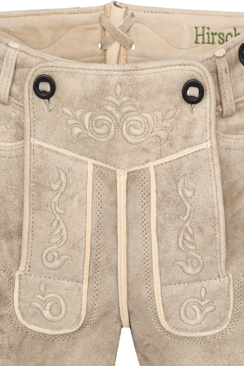 Kurze Herren Hirschlederhose - safari beige