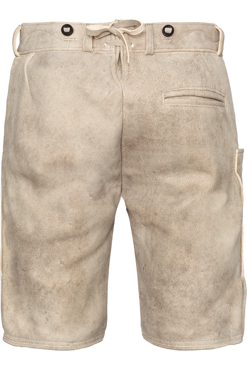 Kurze Herren Hirschlederhose - safari beige