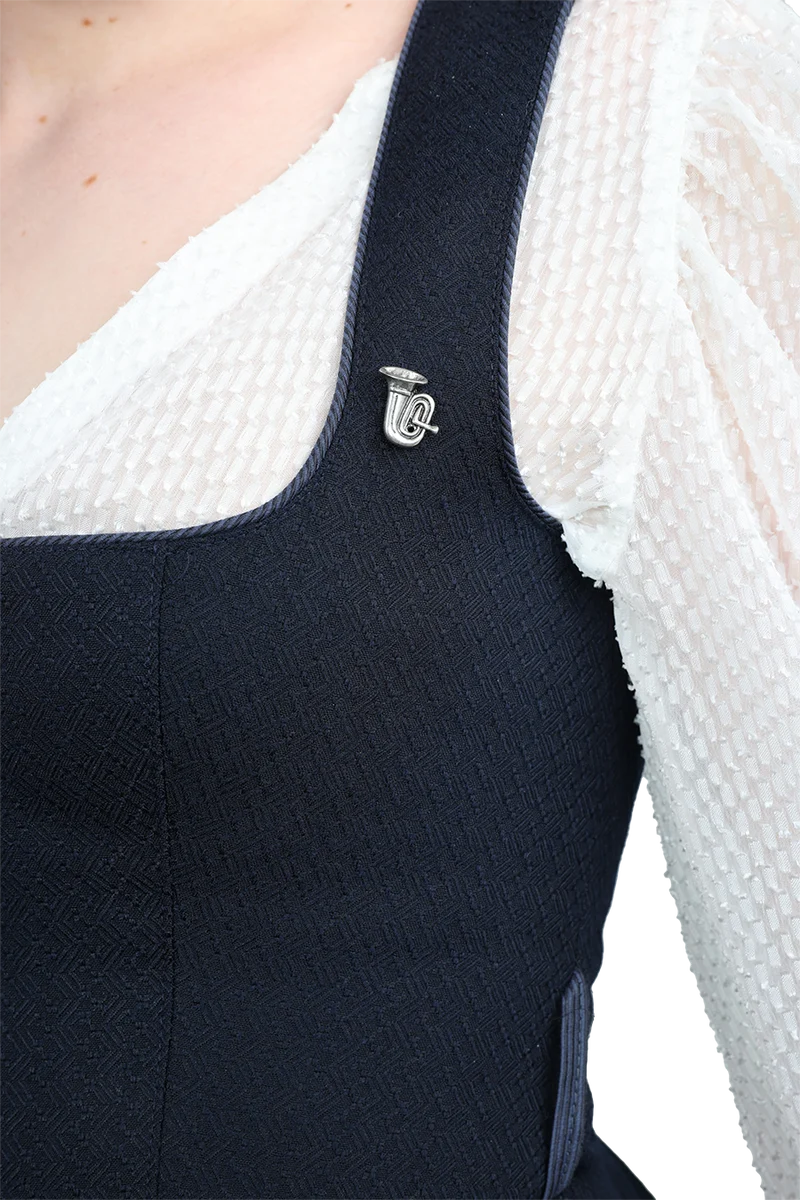 Pin Anstecker in Tubaform - altsilber