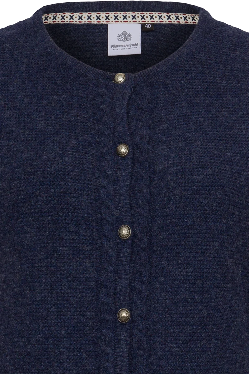 Damen Strickjacke mit Wolle - dunkelblau