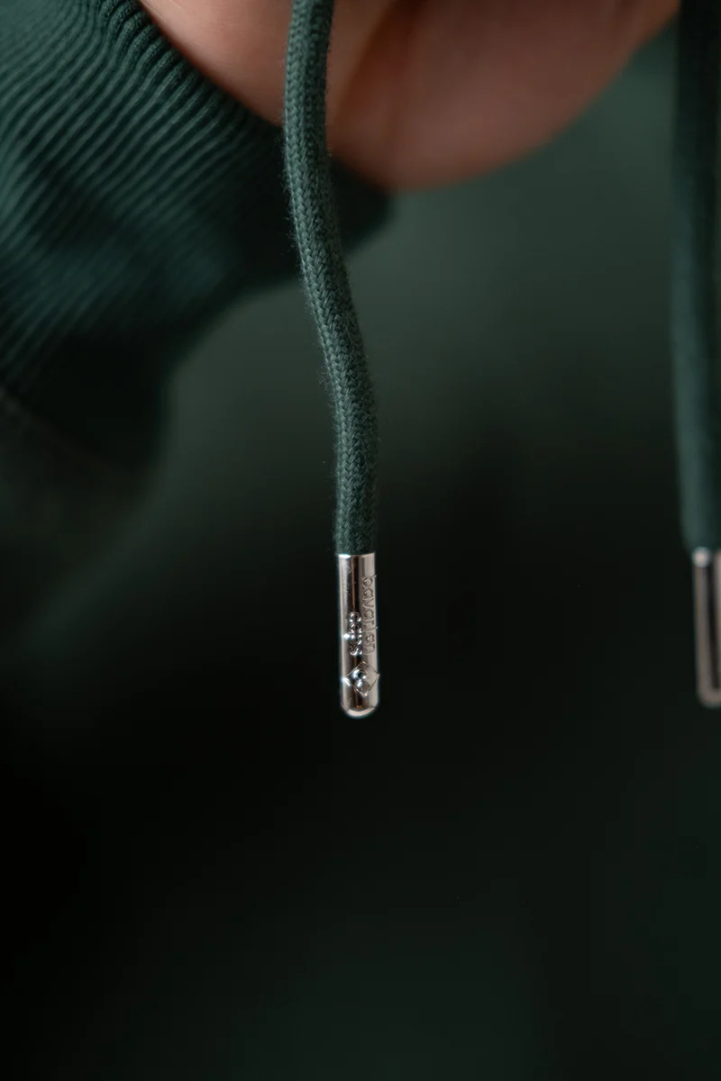 Herren Hoodie mit Edelweiß und Kapuze - dunkelgrün