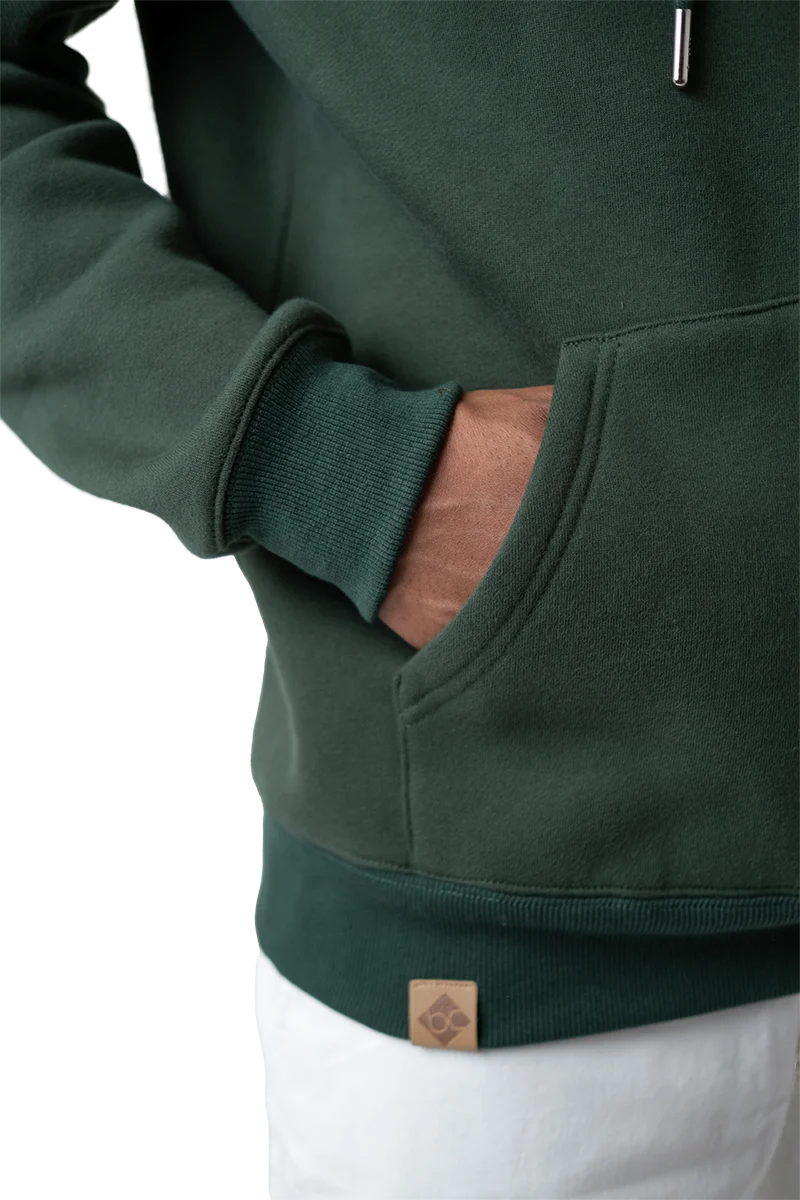 Herren Hoodie mit Edelweiß und Kapuze - dunkelgrün