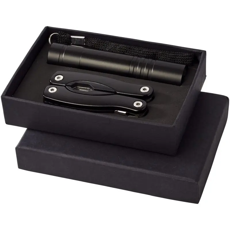 Scout Multitool-Set mit LED-Taschenlampe, Schwarz, Vielseitig