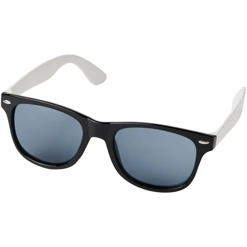 Sun Ray Sonnenbrille, Schwarz mit Weißen Bügeln, Eleganter UV-Schutz