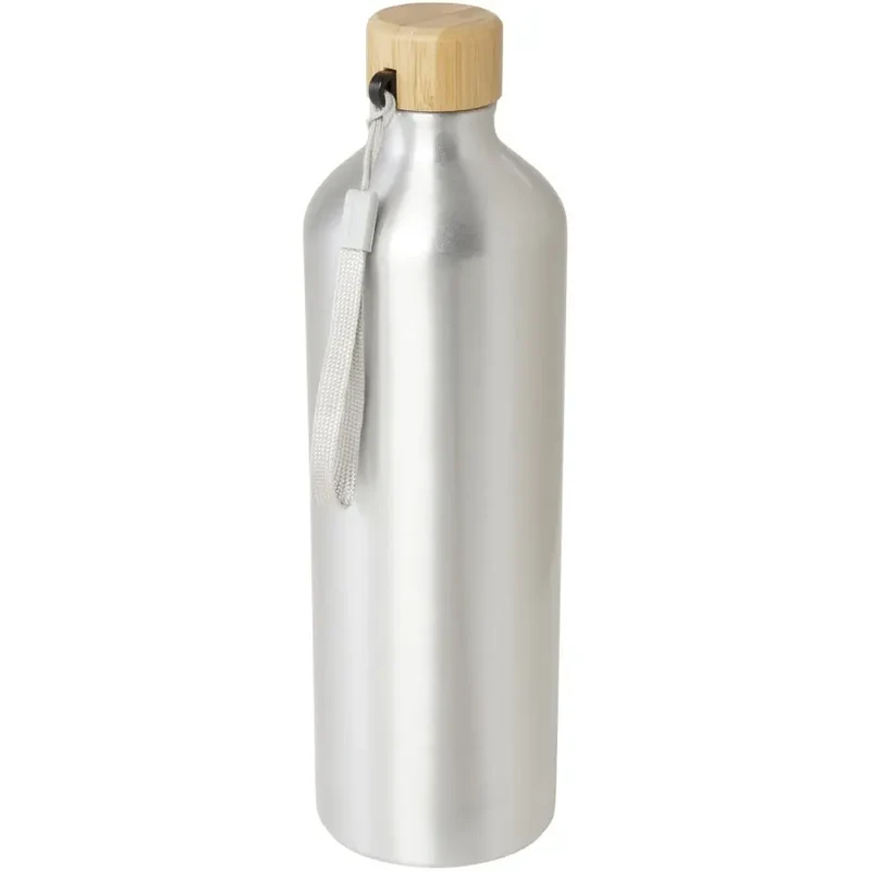 Malpeza 1L RCS-zertifizierte Wasserflasche aus recyceltem Aluminium - Silber