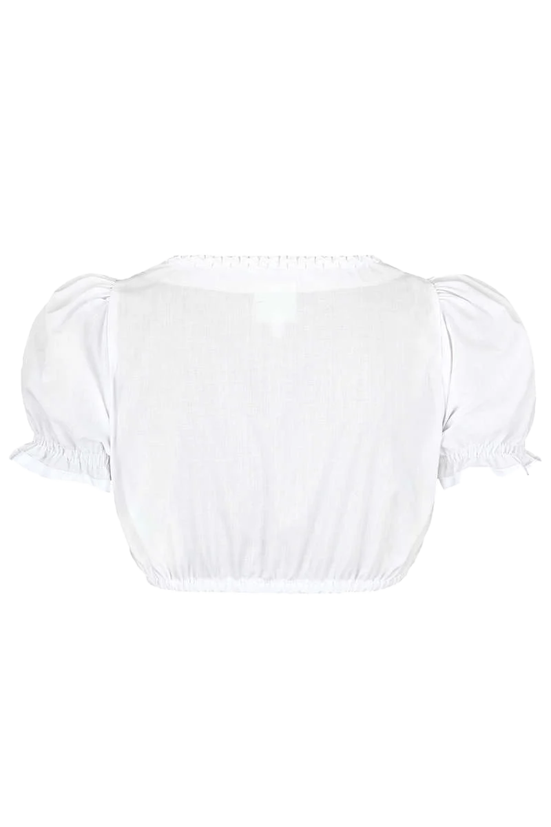 Dirndlbluse mit Froschgoscherl-Bordüre