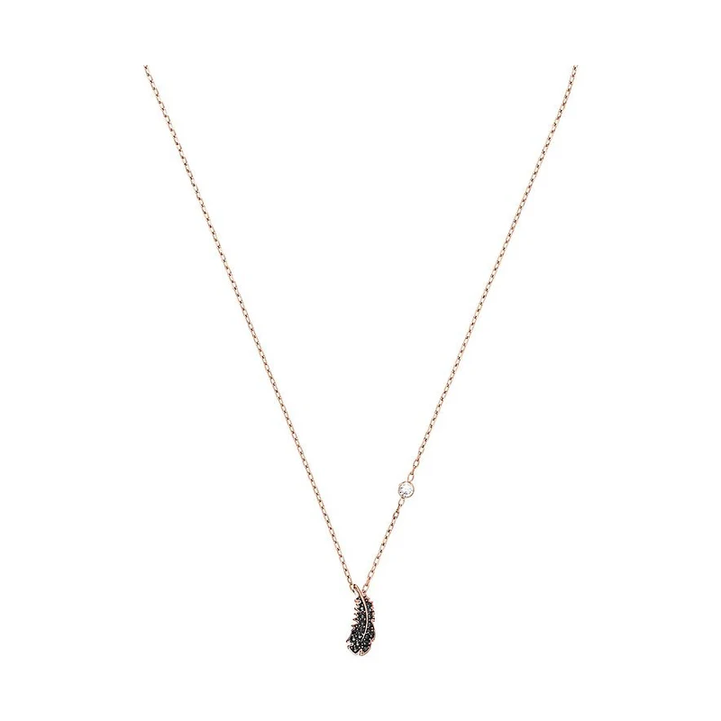 Swarovski Damen Halskette Naughty Feder Schwarz 5495292