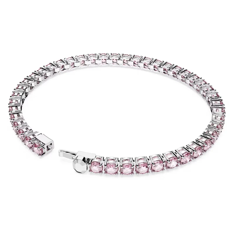 Swarovski Armband Unisex Matrix Tennis „Round‑Cut Pink“ Länge:17,5cm Weiß/Rhodium 5648932