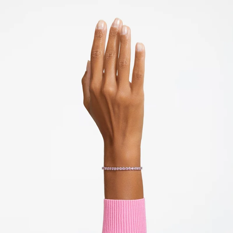 Swarovski Armband Unisex Matrix Tennis „Round‑Cut Pink“ Länge:17,5cm Weiß/Rhodium 5648932