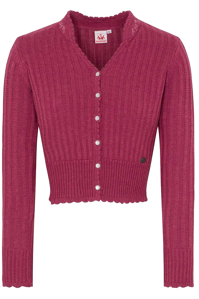 Dirndlstrickjacke mit besticktem Stehkragen