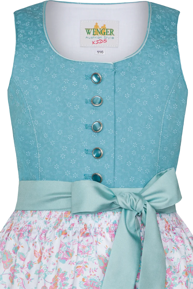 Kinder-Baumwolldirndl mit Blumenmuster