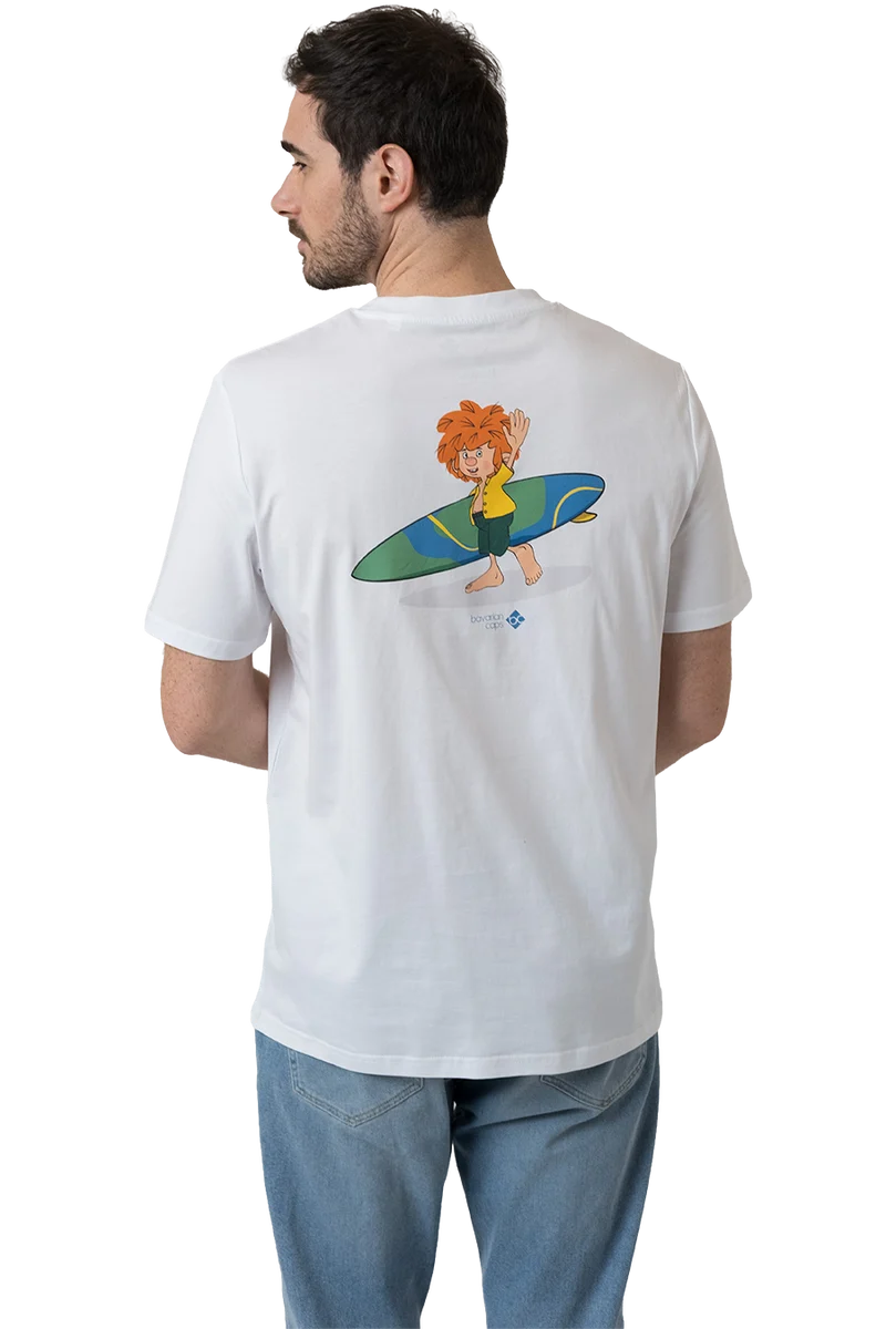 Herren T-Shirt mit surfendem Pumuckl-Print