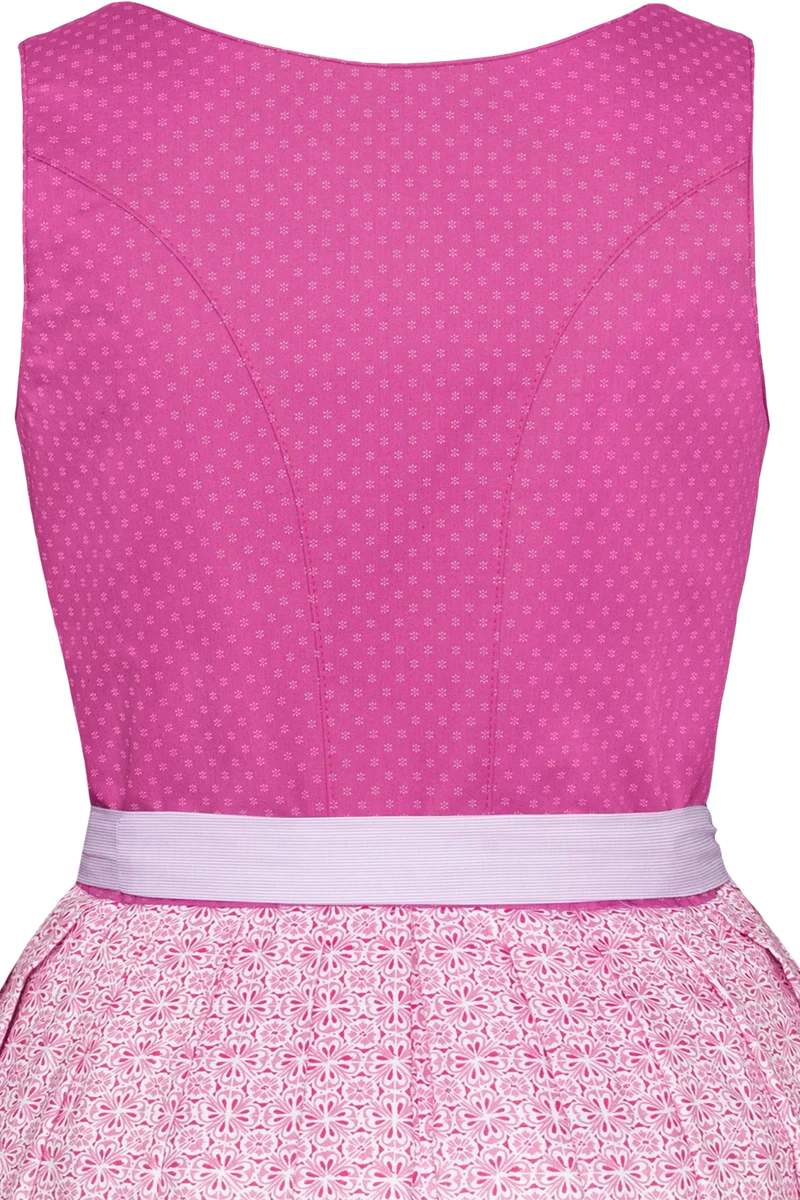 Langes Baumwolldirndl mit Streublumenmuster - rosa gemustert
