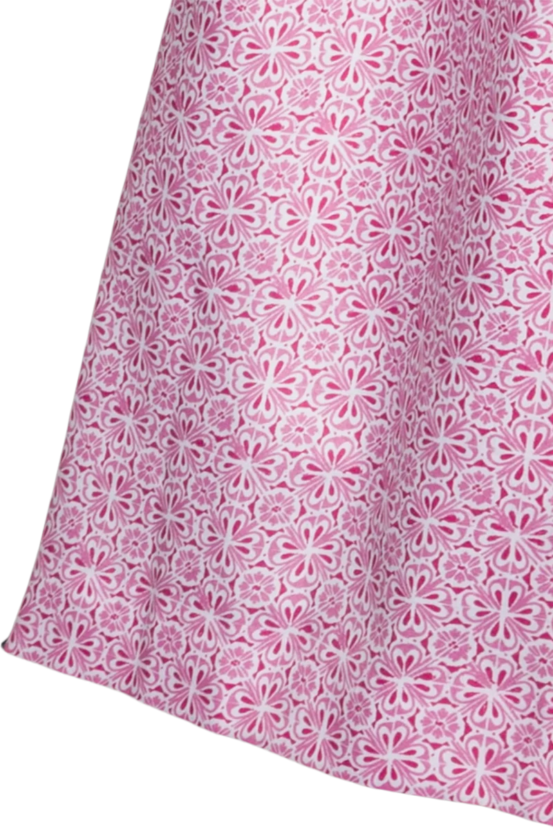Langes Baumwolldirndl mit Streublumenmuster - rosa gemustert