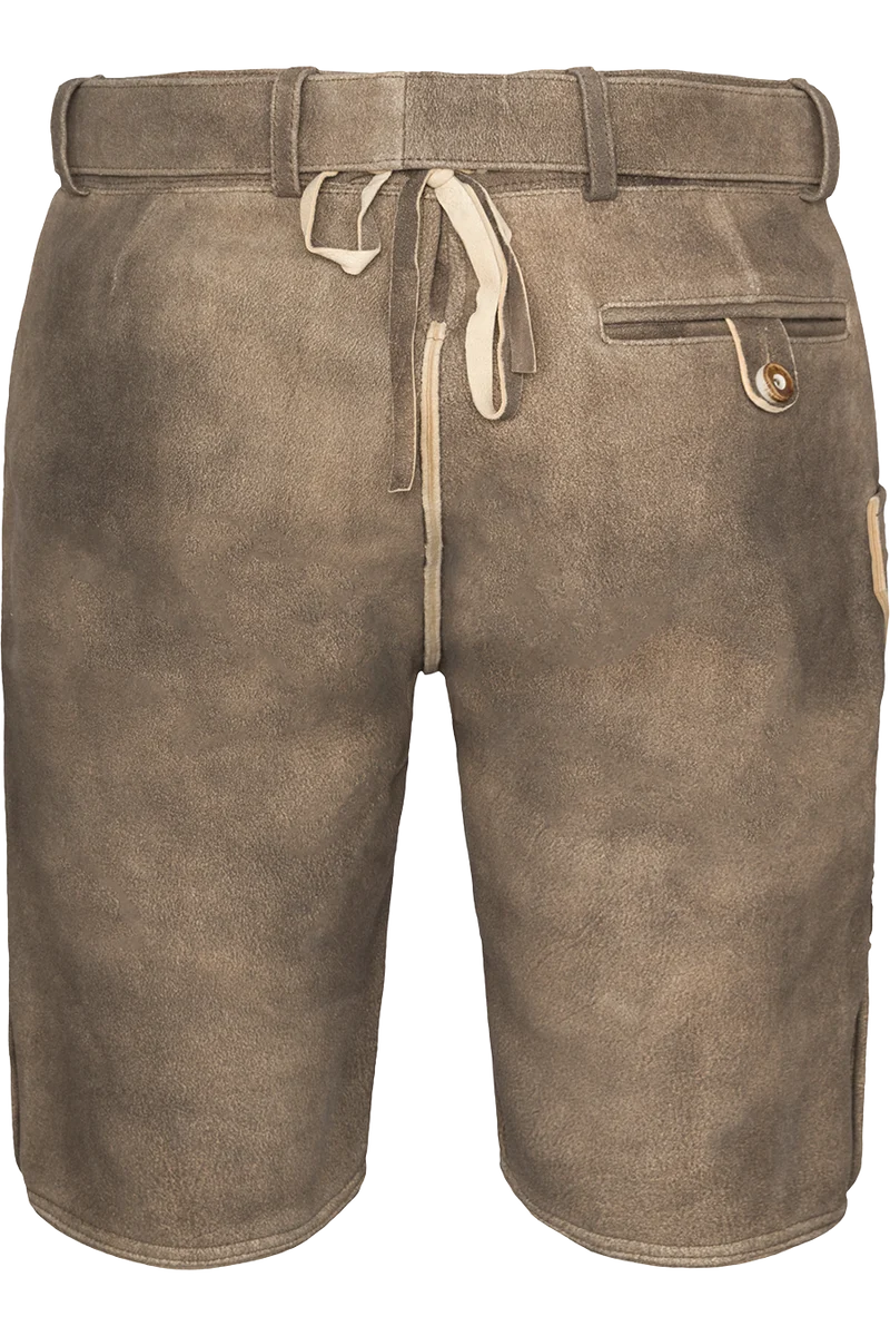 Kurze Herren Hirsch-Lederhose mit Gürtel