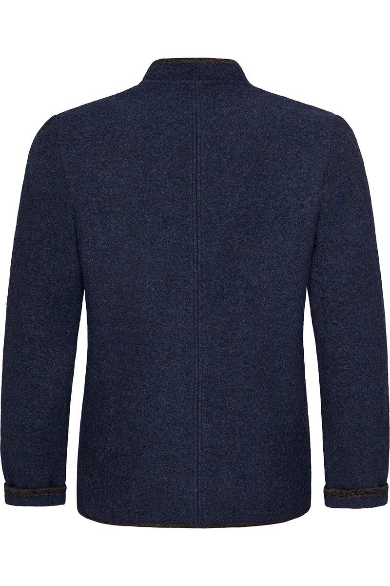 Herren Schurwolljacke mit Stehkragen - marine/anthra