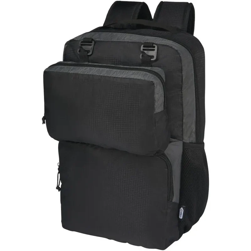 Trailhead 15 Zweifarbiger GRS Recycelter Laptop-Rucksack – Schwarz/Grau, 14L