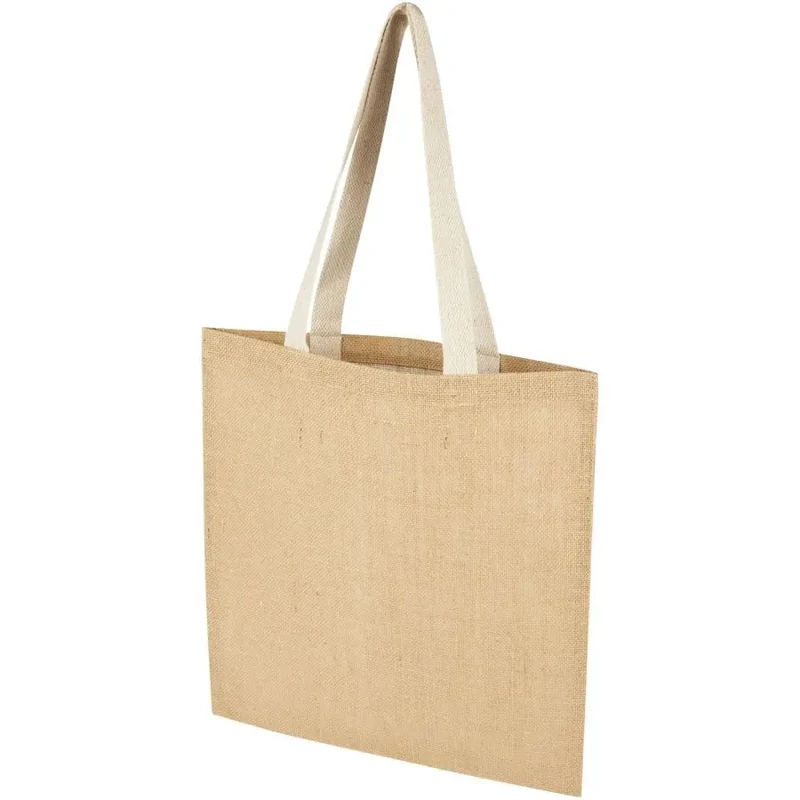 Juta 300 g/m² Jute Einkaufstasche 7 L - natur - weiß