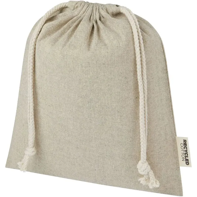 Pheebs Mittlerer Zuziehbeutel 1,5L aus Recyclingbaumwolle, Heather Natur, Modern