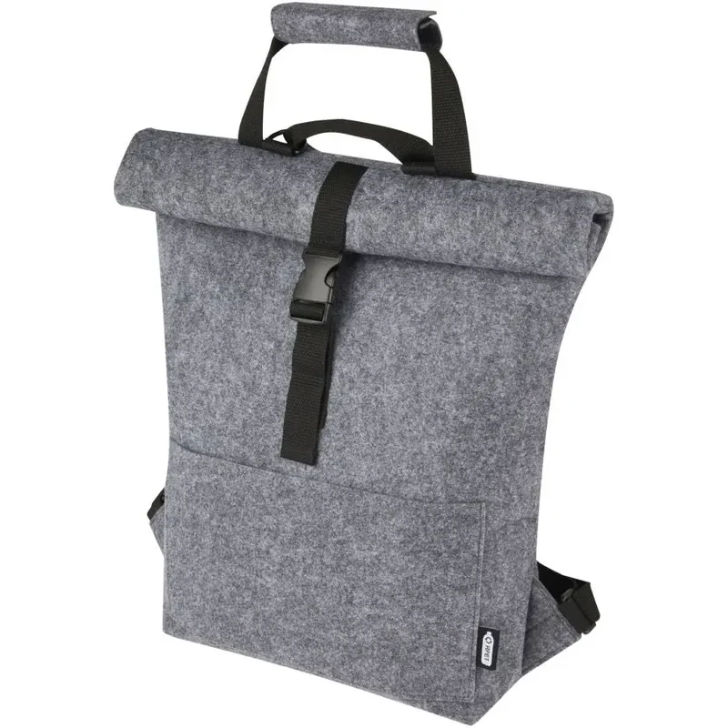 Felta Fahrradtasche aus recyceltem Filz 13 L - Mittelgrau Nachhaltige Tasche für Fahrradfahrer