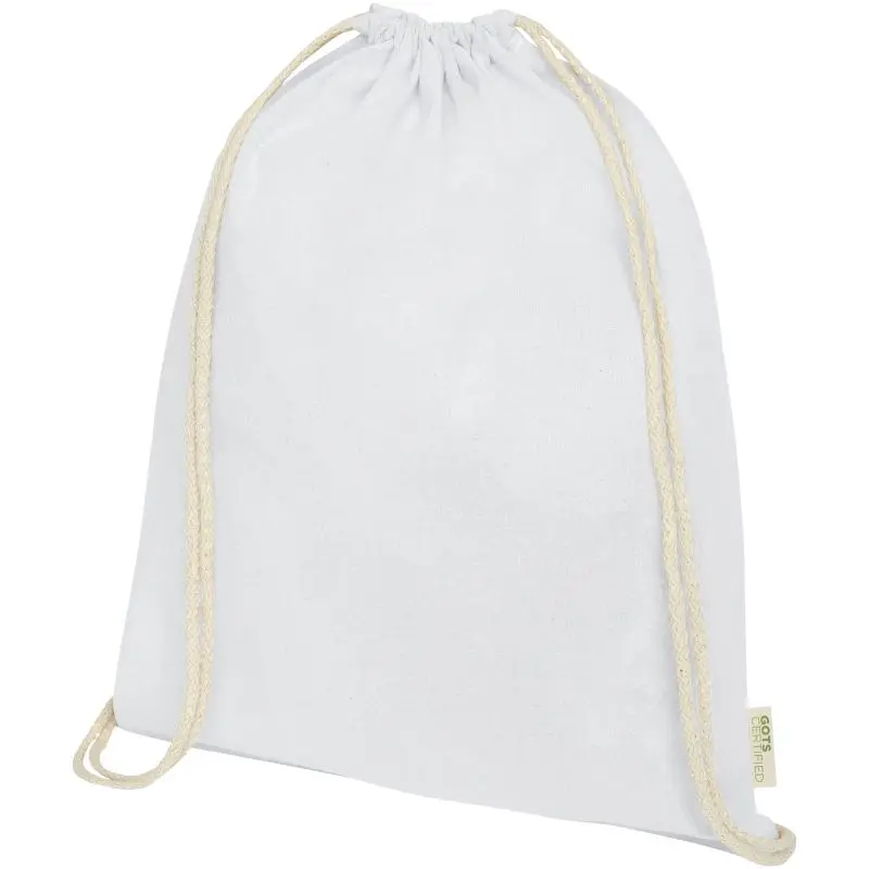 Orissa GOTS Sportbeutel 5L, Bio-Baumwolle 140g/m², Weiß