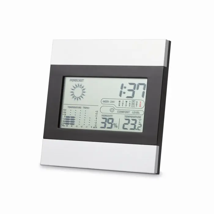 RIPPER Wetterstation mit Uhr - Mattsilber, Multifunktional, Präzise Anzeige