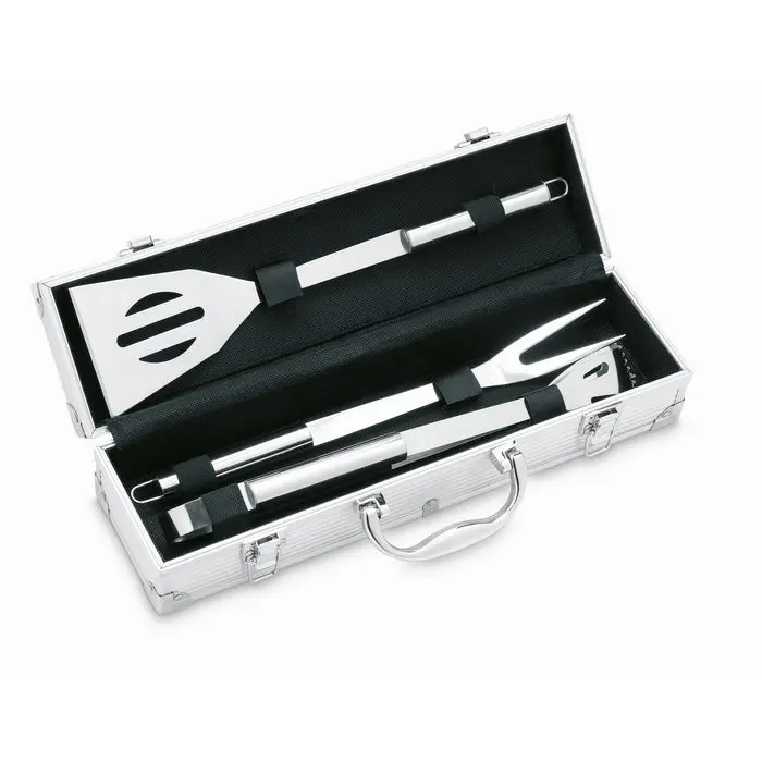ASADOR BBQ Koffer in Silber - Elegantes Grillset für unterwegs