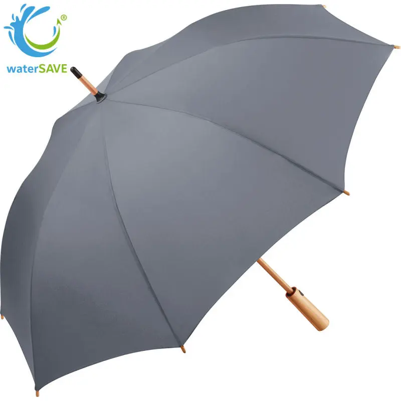 ÖkoBrella Bambus-Stockschirm, Midsize, mit waterSAVE Bezug – Grau, Nachhaltig und Stilvoll