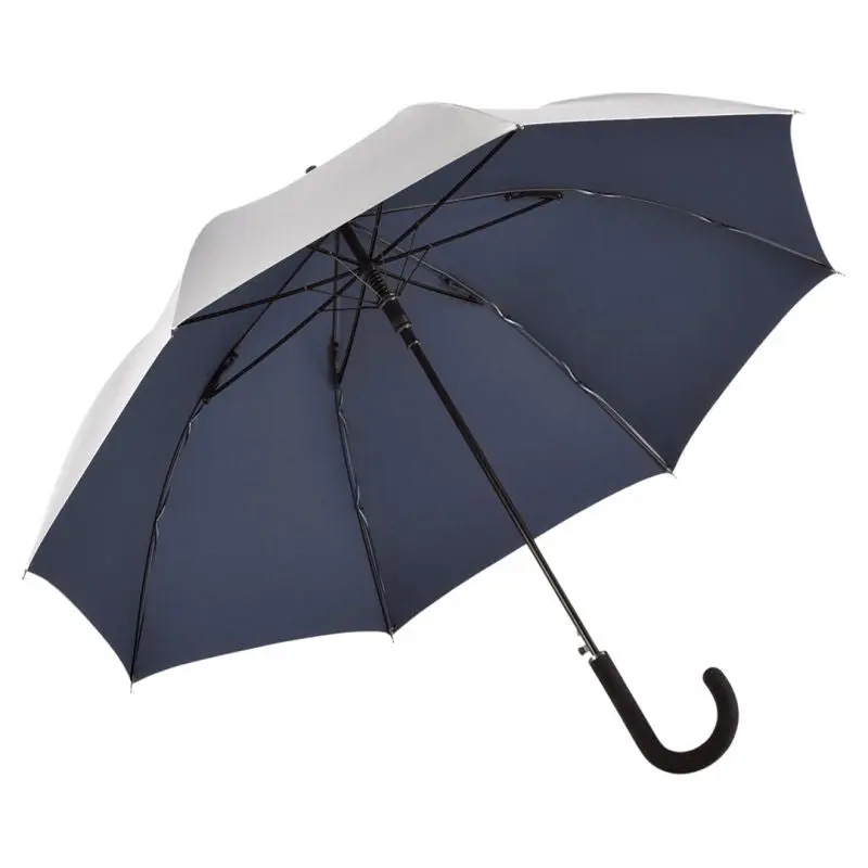 AC-Stockschirm FARE-Collection in Silber-Dunkelblau - Eleganter Begleiter an regnerischen Tagen