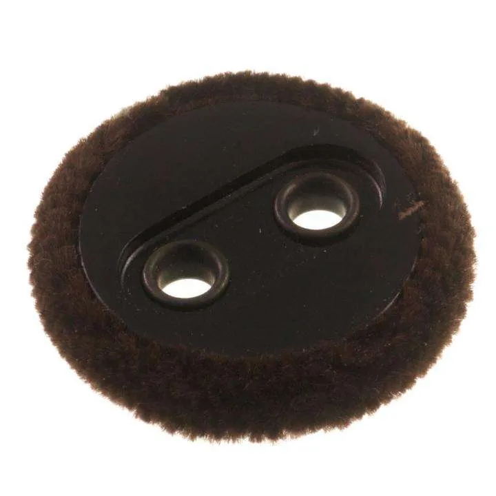 Knopf Samt Dunkelbraun 2-Loch – Stoffbezogen-Knopf SFK-10