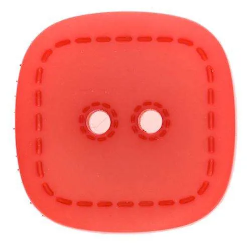 Knopf Quadratisch Steppmuster Rot – Kunststoffknopf KRO-45