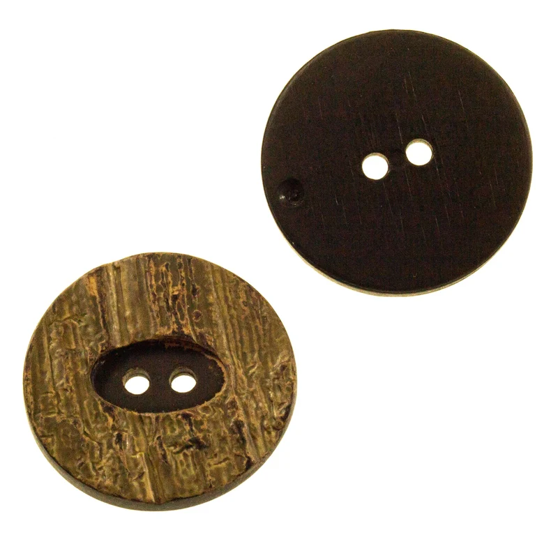 Hornimitatknopf Braun 2-Loch – HK-12