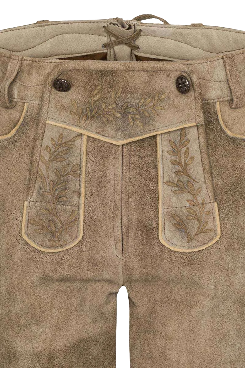 Damen Lederhosehose knielang