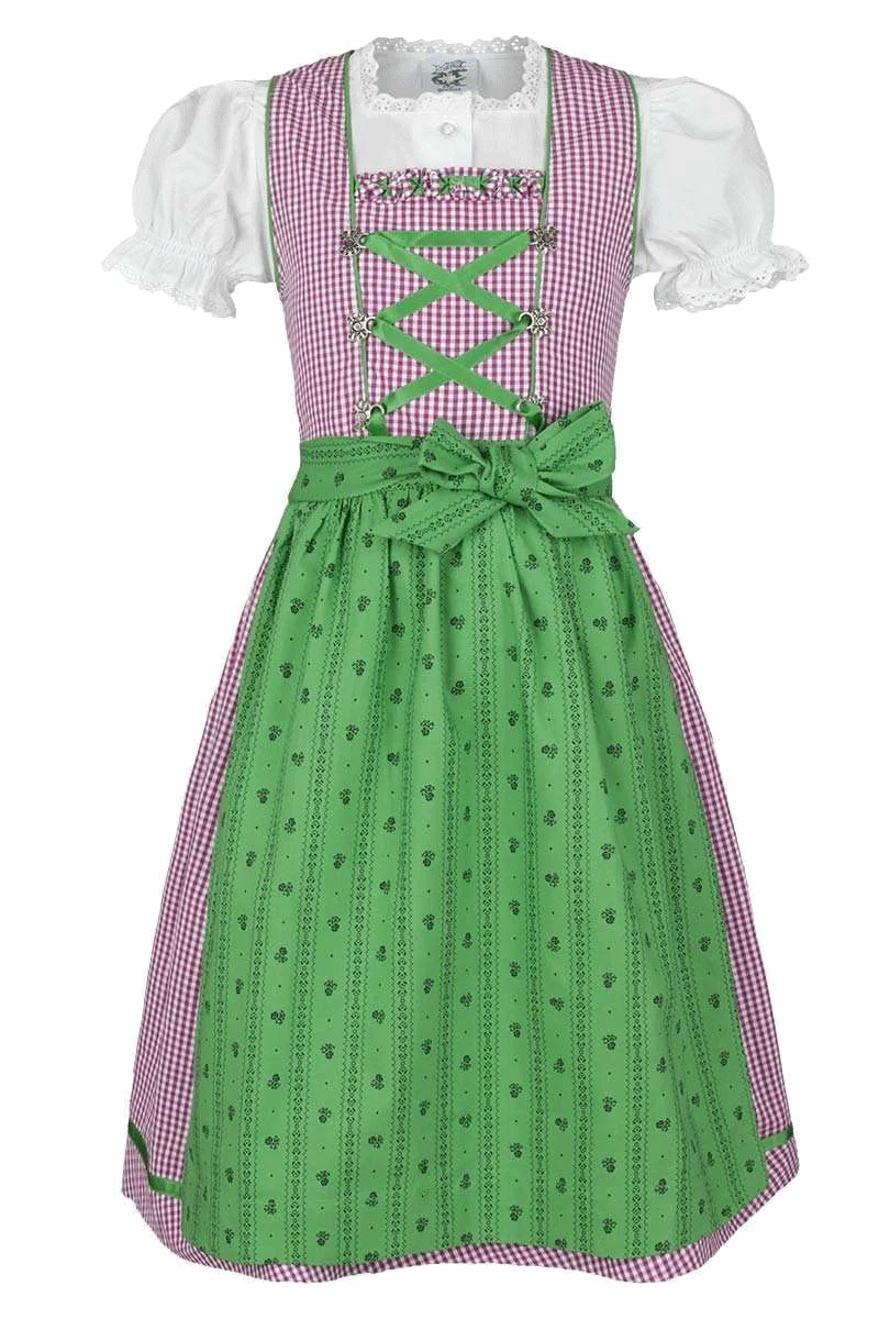 Kariertes Kinderdirndl - beere