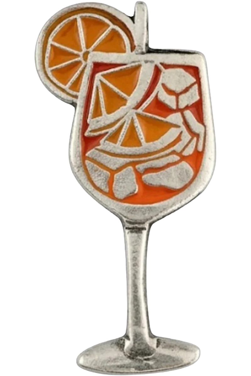 Trachten Anstecker mit Aperol-Motiv - bemalt