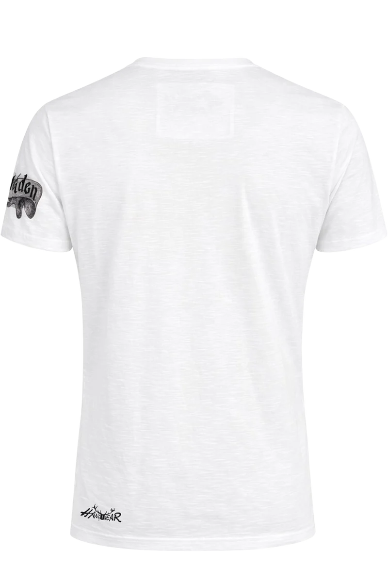 Herren Trachtenshirt mit Berghelden-Print - weiß