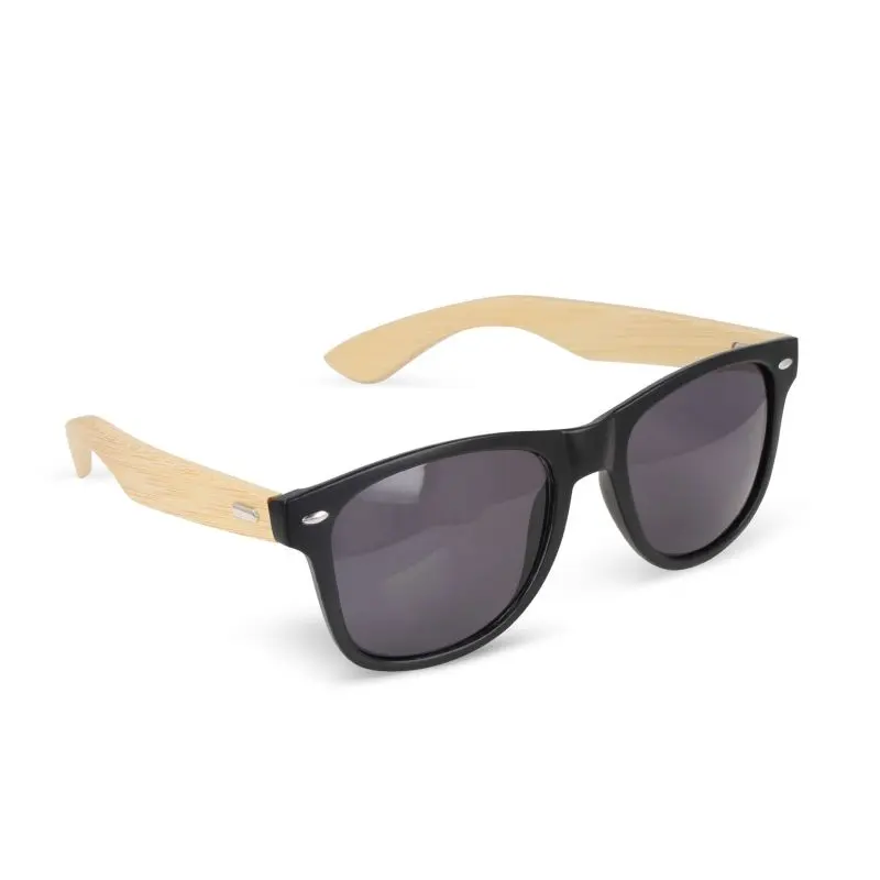 Justin RPC UV400 Sonnenbrille mit Bambus - Schwarz & Öko-Stilvoll